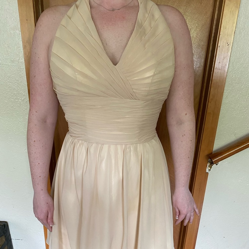 Fun champagne halter dress..